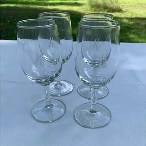 Set of 4 Glasses with letter K etching